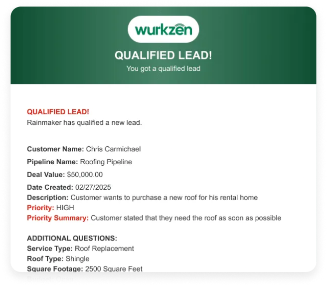 Wurkzen Rainmaker™ | Agentic Voice AI for Sales|Rainmaker™ AI Sales Caller – Reactivate Leads Landing
